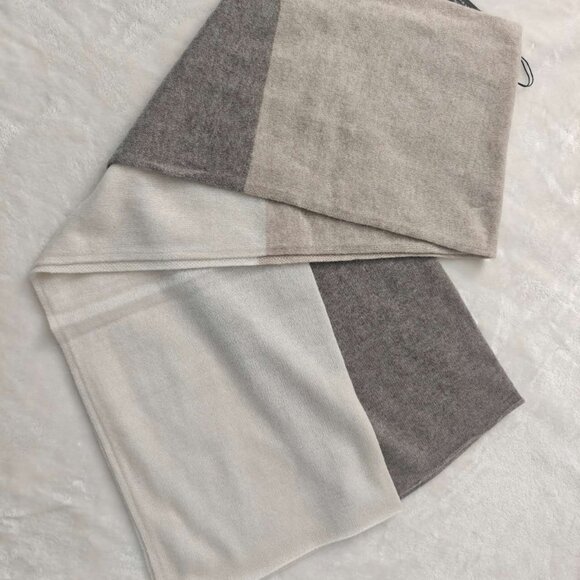 NEW TAHARI 100% 2-PLY Cashmere Scarf 23.5” X 79” Tricolor - Picture 2 of 5